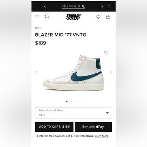 Blazer Mid 77’ Vintage Teal